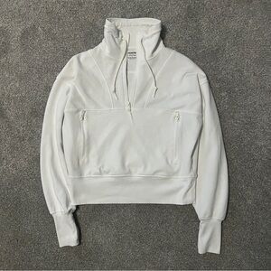 White Old Navy Active Dynamic Fleece Quarter Zip Womans Athletic Sweatshirt